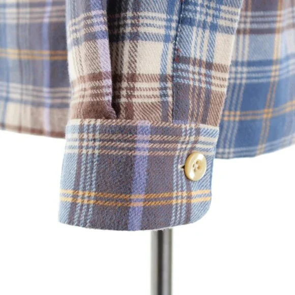 Tintoria Mattei NWT Cotton Overshirt Size Medium In Blue w/ Multicolor Plaid